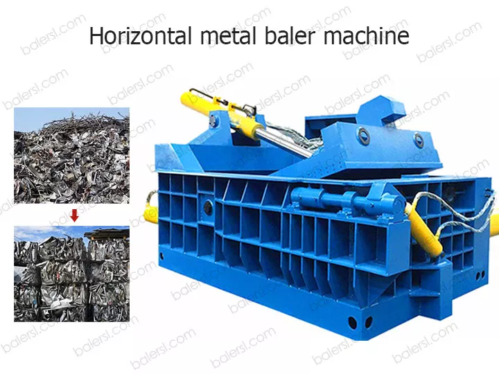 Horizontal metal baler