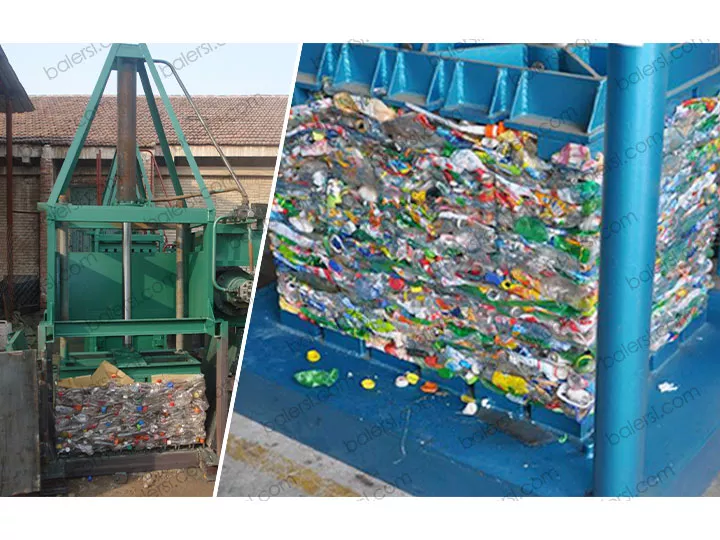 Material the vertical metal recycling baler process