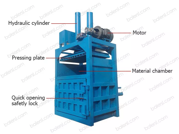 vertical metal baler structure