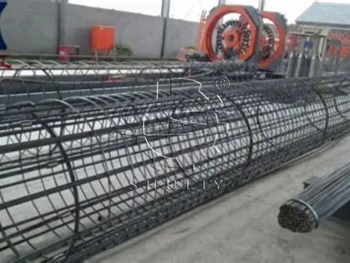 spring coiling machine producing spiral rebar for solar farm construction
